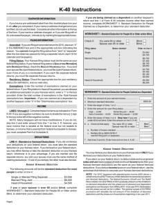 Line-by-line K-40 and Schedule S Instructions - 2010