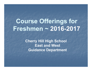 Course Offerings for Freshmen ~ 2016-2017