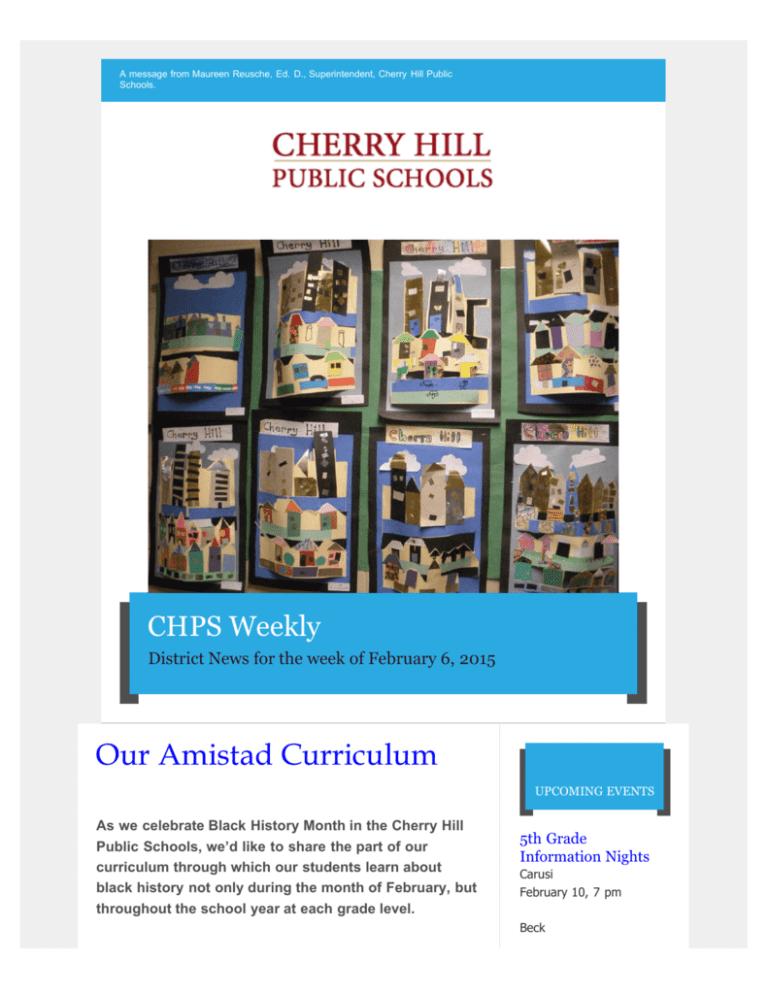 Our Amistad Curriculum Cherry Hill Public Schools