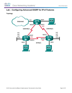 Lab – Configuring Advanced EIGRP for IPv4 Features