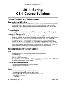 Course Syllabus - Bill Komanetsky