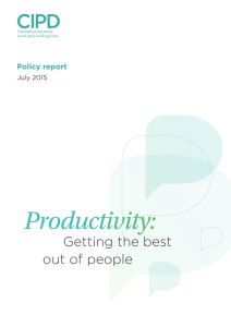 Productivity: Getting the best out of people