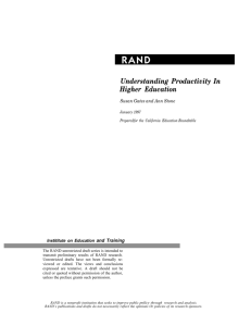 rand understanding productivity in higher education