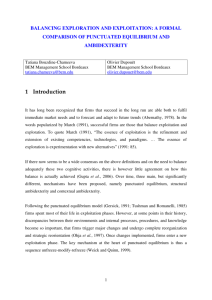 A Formal comparison of punctuated equilibrium and ambidexterity