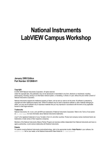National Instruments LabVIEW Campus Workshop