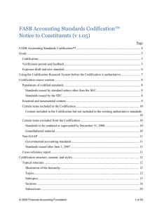 FASB Accounting Standards Codification Notice to Constituents (v