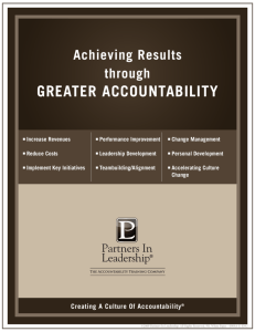 Achieving Results through GREATER ACCOUNTABILITY