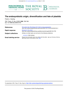 The endosymbiotic origin, diversification and fate of plastids