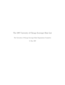 The 1997 University of Chicago Scavenger Hunt List