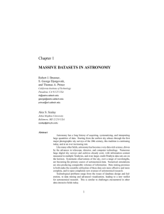 Chapter 1 MASSIVE DATASETS IN ASTRONOMY