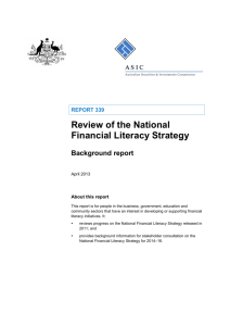 Review of the National Financial Literacy Strategy: Background report