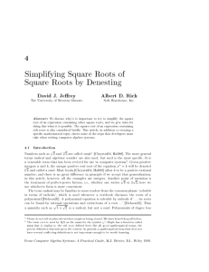 Simplifying Square Roots of Square Roots by