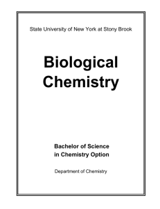 Biological Chemistry - Chemistry Department at Stony Brook