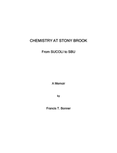electronic copy of the memoir - Chemistry Department at Stony Brook