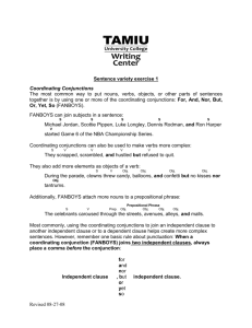 Revised 08-27-08 Sentence variety exercise 1 Coordinating