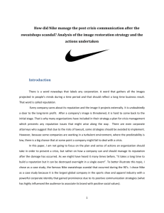 How did Nike manage the post crisis communication after the