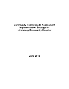 Community Health Needs Assessment Action Plan for 2015