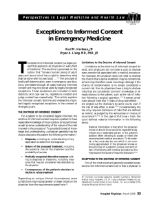 Exceptions to Informed Consent in Emergency