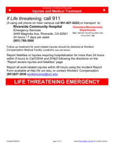 LIFE THREATENING EMERGENCY - Environmental Health & Safety