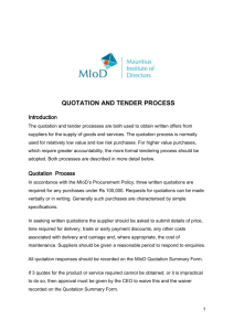 quotation and tender process - Mauritius Institute of Directors
