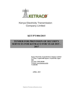 KET/PT/004/2015 TENDER FOR PROVISION OF SECURITY