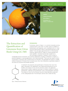 The Extraction and Quantification of Limonene from