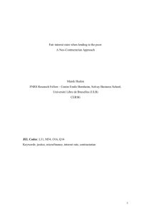 Fair interest rates when lending to the poor: A Neo