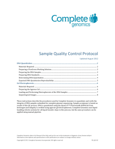 Complete Genomics Sample Quality Control Protocol