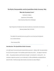 The Myth of Sustainability and the Quadrillion Dollar Economy