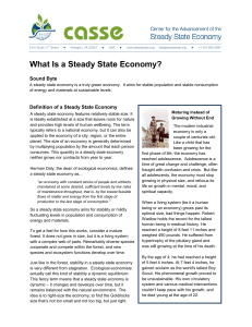 What Is a Steady State Economy? - Center for the Advancement of