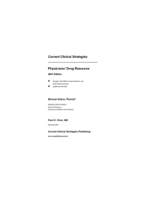 Current Clinical Strategies Physicians' Drug Resource