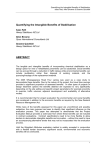 Quantifying the Intangible Benefits of Stabilisation