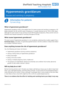 Hyperemesis gravidarum - Sheffield Teaching Hospitals NHS