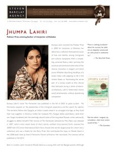 Jhumpa Lahiri - John Cabot University