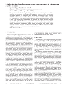 Initial Understanding of Vector Concepts