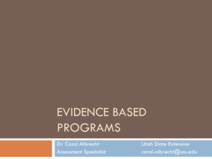 Evidence Based Practice - Utah State University Extension