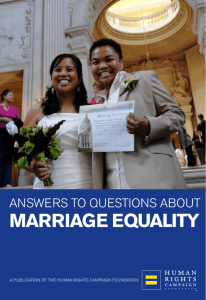 Answers to Questions About Marriage Equality