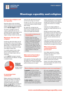 Marriage equality and religion