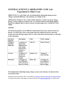 GENERAL SCIENCE LABORATORY 1110L Lab Experiment 6