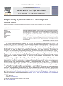 Gerrymandering in personnel selection: A review