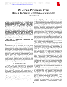 Do Certain Personality Types Have a Particular Communication Style?