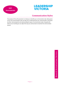 Communication Styles - Leadership Victoria