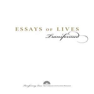 essays of lives Transformed - Illinois Wesleyan University