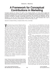 A Framework for Conceptual Contributions in Marketing