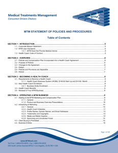 MTM Statement of Policies and Procedures