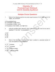 Chemistry 12 – Provincial Workbook and Answer Key – Unit 03