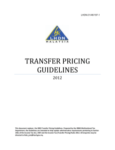 transfer pricing guidelines - Lembaga Hasil Dalam Negeri