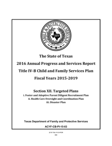 The State of Texas 2016 Annual Progress and