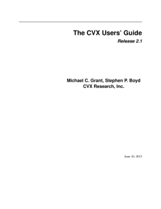 The CVX Users' Guide