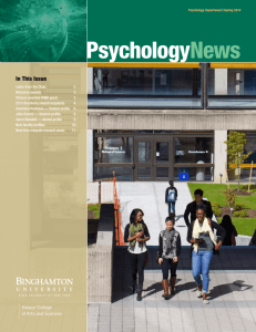 Psychology Newsletter for Spring 2014